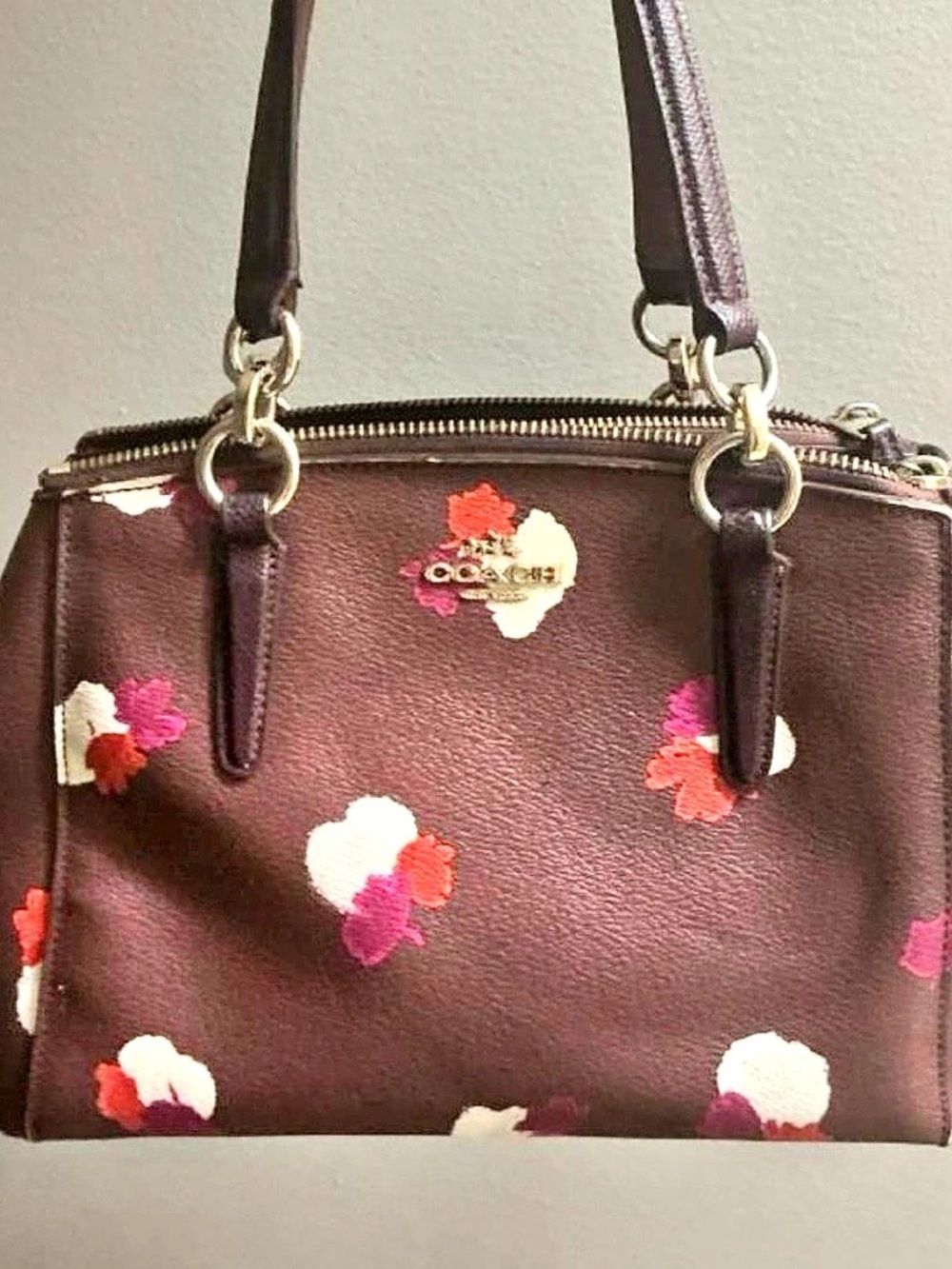 Coach Mini Christie Carryall in Field Flora Print Coated Canvas Floral Satchel